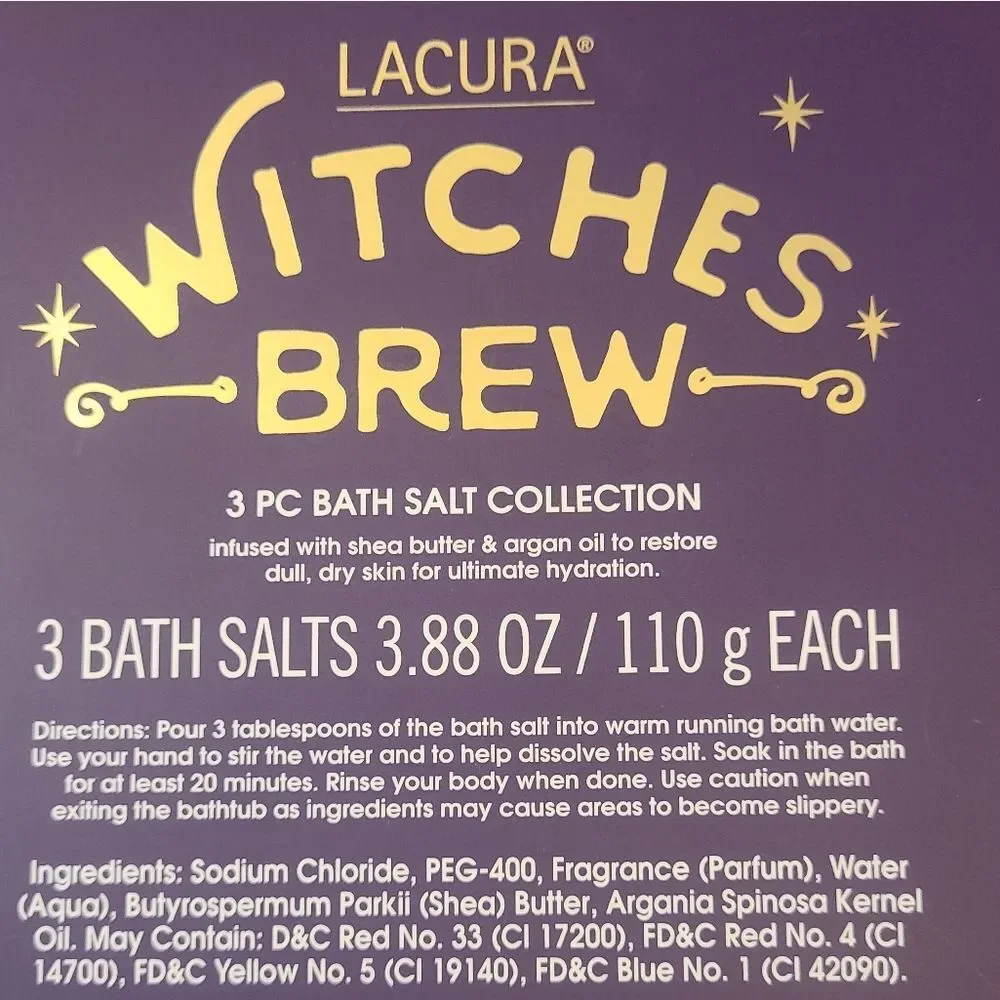 Lacura Bath Salts Witch's Brew Shea Butter And Argan Oil Set‎ Of 3